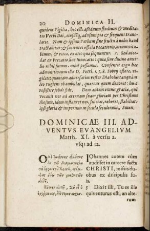 Dominicæ III. Adventus.