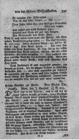Etliche Gedichte zur Probe.
