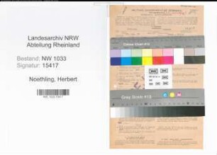 Entnazifizierung Herbert Noethling , geb. 27.01.1907 (Kaufm.-Angestellter)