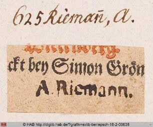 Exlibris des A. Riemann