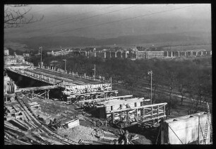 Aichelbergviadukt: Pfeiler, Lehrgerüste und Überbau