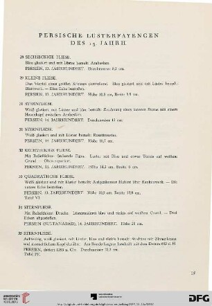 Persische Lüsterfayencen des 13. Jahrhunderts (Nr. 28-54)