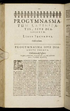 Cubiculum. Progymnasma Primus. - Progymnasma Sextum.