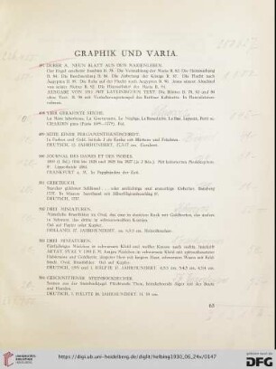 Graphik, Varia (Nr. 497-509)