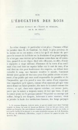 Sur l'Éducation des Rois