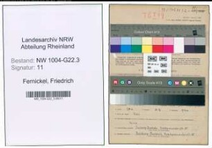 Entnazifizierung Friedrich Fernickel , geb. 10.09.1895 (Abt.Leiter)
