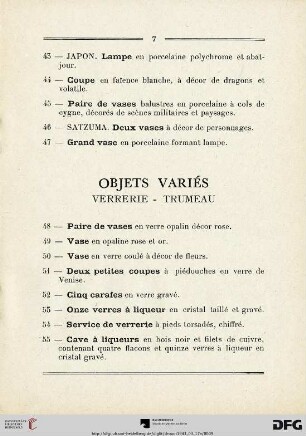 Objets Variès (Nr. 48-76)