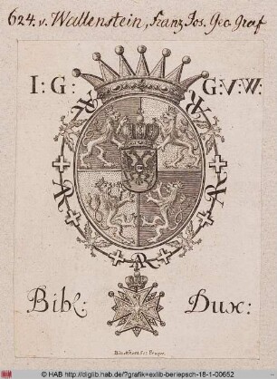 Wappen des Grafen Franz Jos. Geo. von Wallenstein
