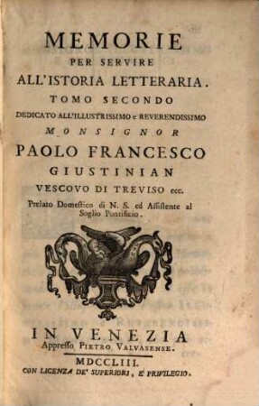 Memorie per servire all'istoria letteraria. 2. 1753