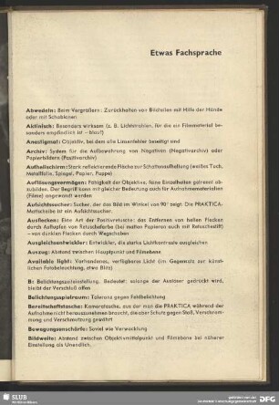 Etwas Fachsprache