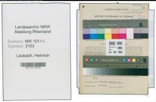 Entnazifizierung Heinrich Laubach , geb. 12.01.1907 (Vermessungstechniker)