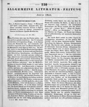 Rosellini, I.: I monumenti dell'Egitto e della Nubia. Disegnati dalla spedizione scientifico-letteraria Toscana in Egitto. P. 1-2. Pisa: Capurro 1832-39 (Fortsetzung von Nr. 109)