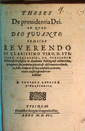 Theses de providentia Dei