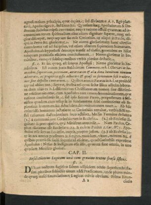 Cap. II. Resolutionem Logicam una cum genuino textus sensu sistens.