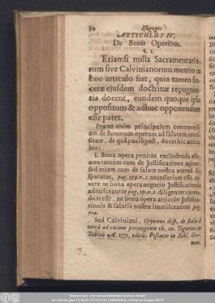 Articulus IV. De Bonis Operibus.