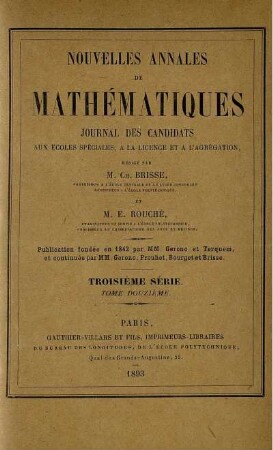 52: Nouvelles annales de mathématiques