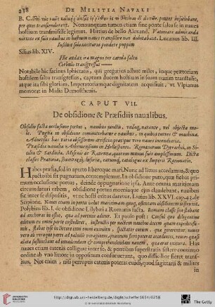 Caput VII: De obsidione & Prӕsidiis naualibus