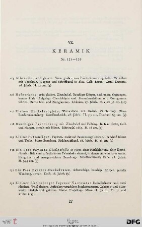 VII. Keramik (Nr. 25-139)