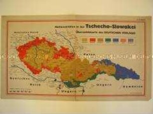 Karte der in der Tschecho-Slowakei ansässigen Nationalitäten