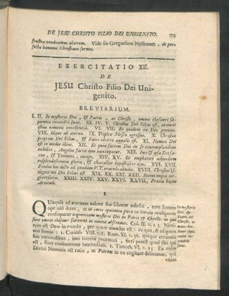 Exercitatio XII. De Jesu Christo Filio Dei Unigenito