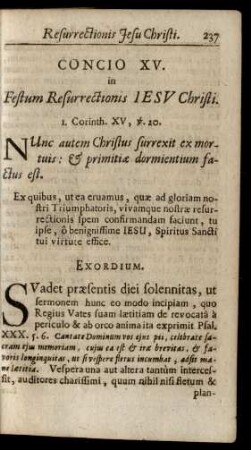 Concio XV. in Festum Resurrectionis Iesu Christi.