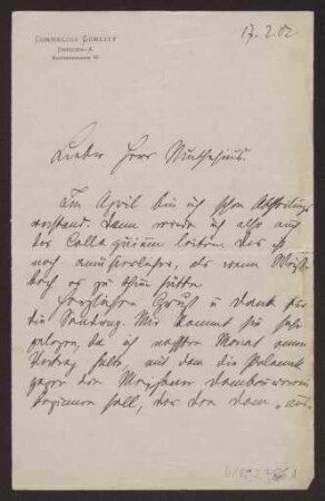 Schreiben an Hermann Muthesius (Brief)