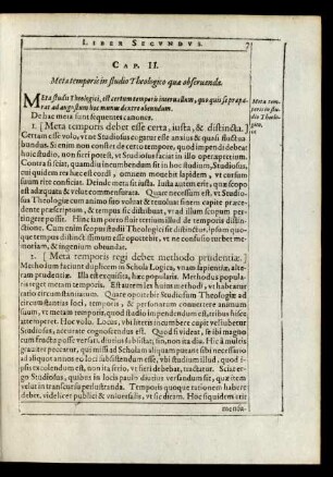 Cap. II. Meta temporis in studio Theologico quae obseruanda.