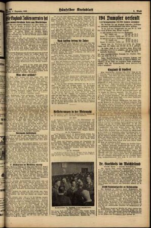 Zweite Ausgabe vom Montag, den 04. Dezember 1939.