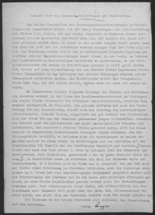Holzelfingen und Ohnastetten: Visitationsbericht 1944