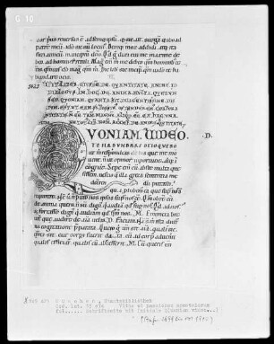 Vitae et passiones apostolorum — Initiale Q (uoniam)