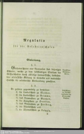Regulativ für die Gelehrtenschulen