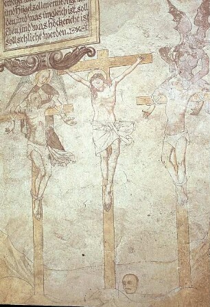 Der gekreuzigte Christus zwischen den beiden Schächern