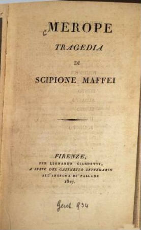 Merope : Tragedia