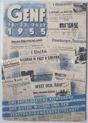 Dokumente der Genfer Viermächtekonferenz und Kommunique über den DDR-Besuch einer sowjetischen Regierungsdelegation in der DDR