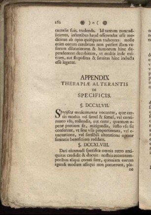 Appendix Therapiæ Alterantis De Specificis