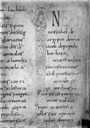 Psalter von Corbie — Initiale I zu Psalm 113, Folio 95verso