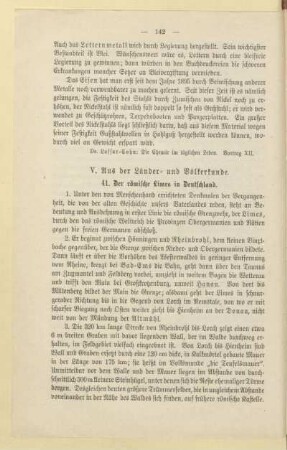 V. Aus der Länder- und Völkerkunde
