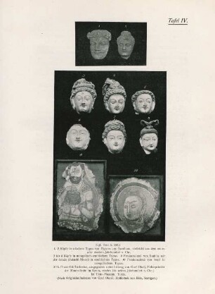Tafel IV. ... 1, 2 Köpfe in arischem Typus von Figuren aus Gaghara, ...
