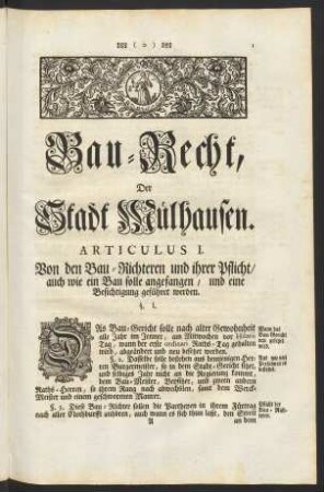 Bau-Recht, Der Stadt Mülhausen.