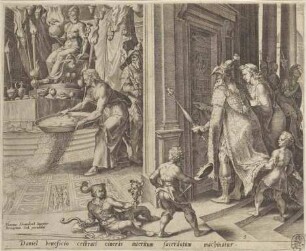 Daniel streut Asche im Tempel, Blatt 3 aus der Folge "Die Geschichte von Daniel, Bel und dem Drachen"