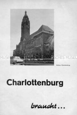 Flugschrift der Berliner FDP zur Landtagswahl 1963 mit Vorstellung der Kandidaten für die Charlottenburger Bezirksverordnetenversammlung