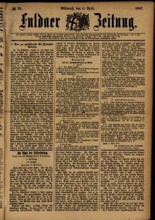 Ausgabe vom Mittwoch, den 06. April 1887.
