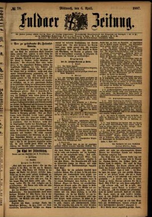 Ausgabe vom Mittwoch, den 06. April 1887.