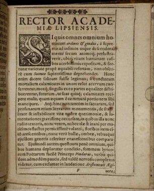 Rector Academiæ Lipsiensis.