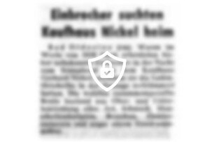 Einbrecher suchten Kaufhaus Nickel heim