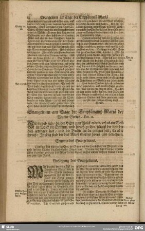 [Am Tage der Empfängniß Mariae der Mutter Gottes]