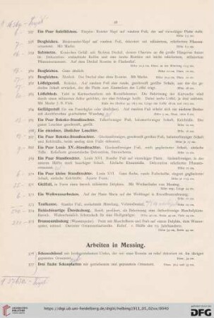 Arbeiten in Messing (Nr. 376-392)