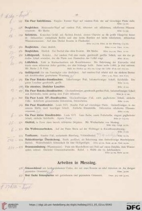 Arbeiten in Messing (Nr. 376-392)