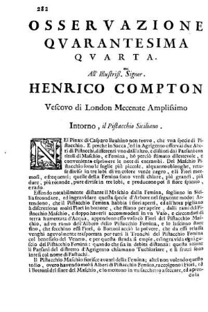 Osservazione Quarantesima Quarta all'Illustriss. Sig. Henrico Compton ...