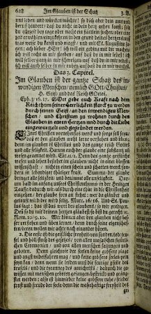 Das 3. Capitel. Im Glauben ist der gante Schatz des inwendigen Menschen, nemlich Gott, Christus, [...].
